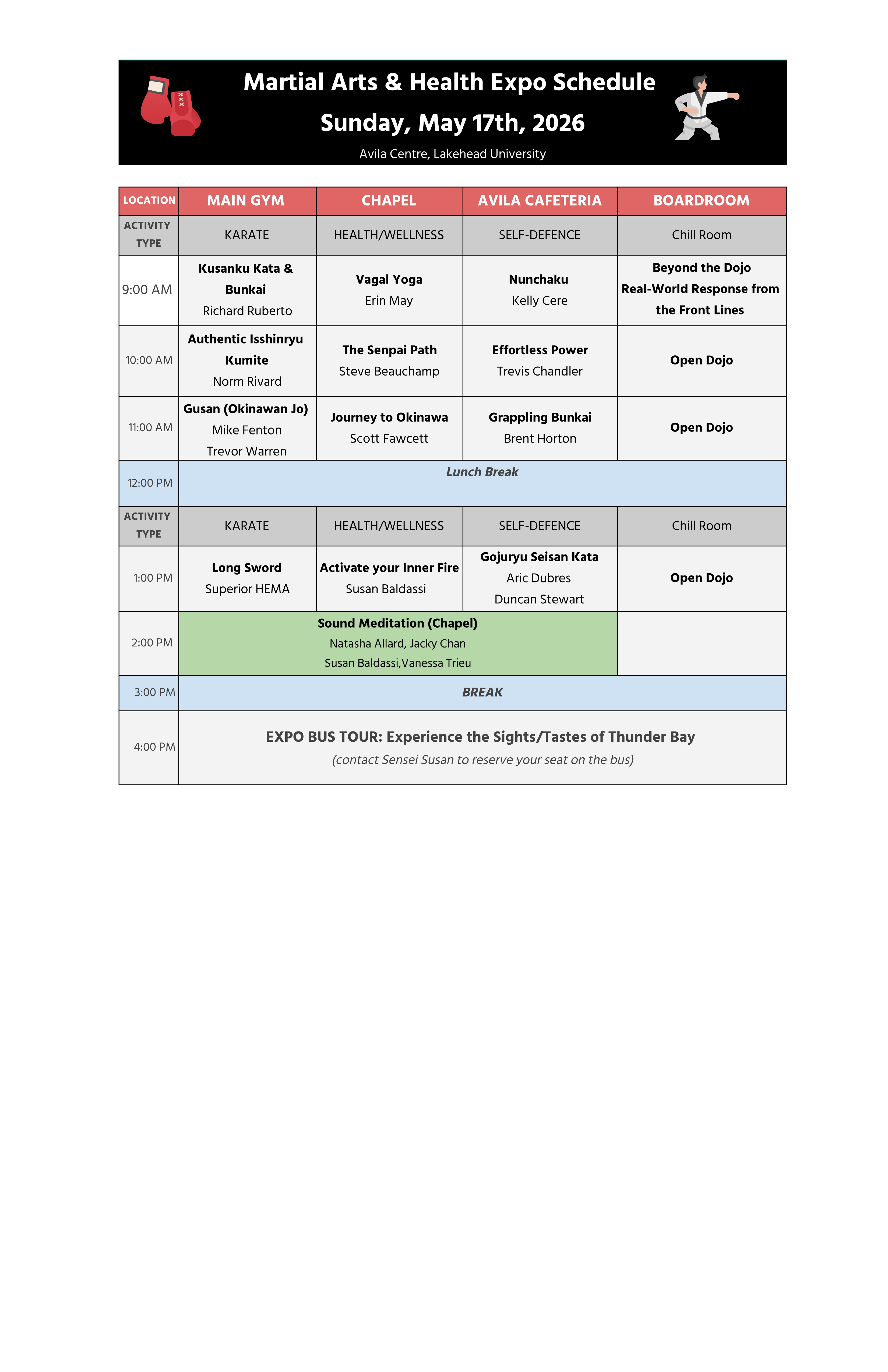 Event Schedule Day 2